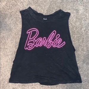 Black and Pink Barbie Muscle Tee